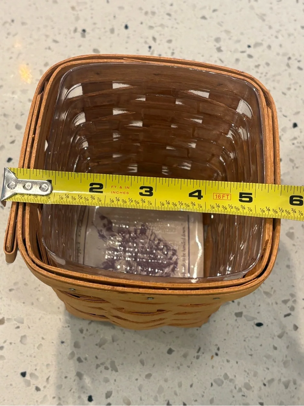 Longaberger 1993 Hand Woven With Plastic Liner Vintage Small Accent Basket